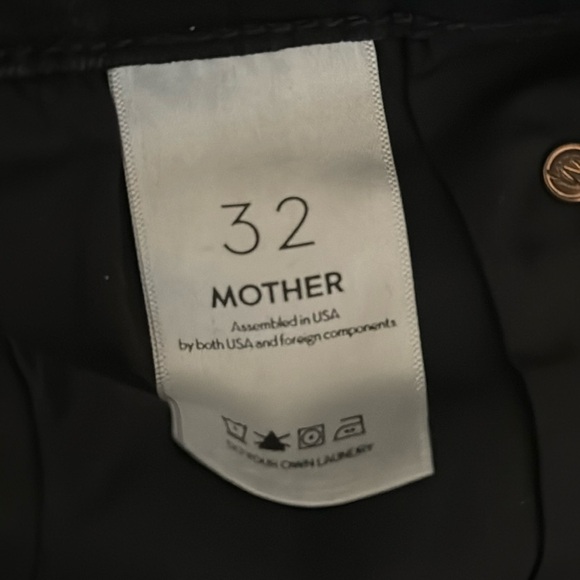 MOTHER The Dazzler Black Mid Rise Crop Stretch Denim Ankle Jeans 32 Not Guilty - Picture 7 of 9